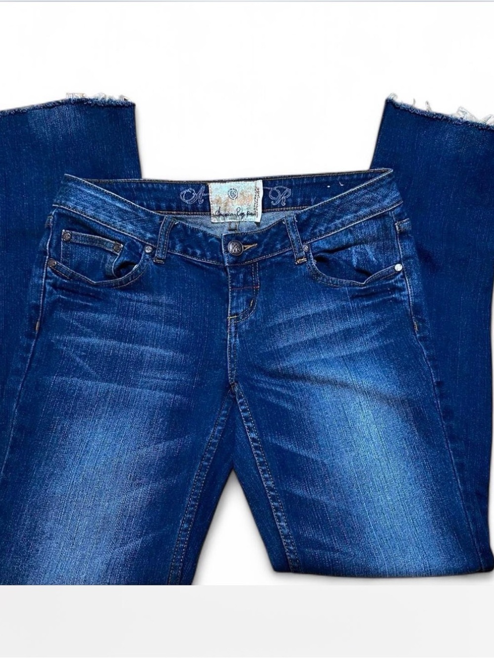 American Rag Y2K Low Rise Raw Hem Jeans Size 5